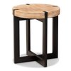 Baxton Studio Horace Rustic and Industrial Natural Brown Finished Wood and Black Finished Metal End Table 179-11408-Zoro